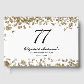 Elegant Minimalist Black and Gold 77th Birthday ゲストブック (正面)