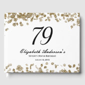 Elegant Minimalist Black and Gold 79th Birthday ゲストブック (正面)