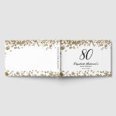 Elegant Minimalist Black and Gold 80th Birthday ゲストブック (全面)