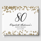 Elegant Minimalist Black and Gold 80th Birthday ゲストブック (正面)