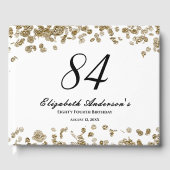 Elegant Minimalist Black and Gold 84th Birthday ゲストブック (正面)
