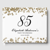 Elegant Minimalist Black and Gold 85th Birthday ゲストブック (正面)