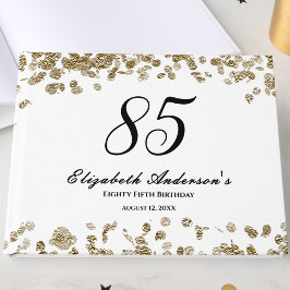 Elegant Minimalist Black and Gold 85th Birthday ゲストブック