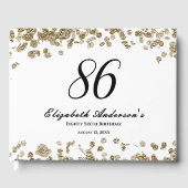 Elegant Minimalist Black and Gold 86th Birthday ゲストブック (正面)