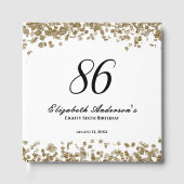 Elegant Minimalist Black and Gold 86th Birthday ゲストブック (正面)