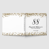 Elegant Minimalist Black and Gold 88th Birthday ゲストブック (全面)