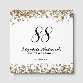Elegant Minimalist Black and Gold 88th Birthday ゲストブック