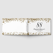 Elegant Minimalist Black and Gold 88th Birthday ゲストブック (全面)