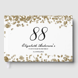 Elegant Minimalist Black and Gold 88th Birthday ゲストブック
