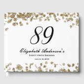 Elegant Minimalist Black and Gold 89th Birthday ゲストブック (正面)