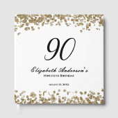 Elegant Minimalist Black and Gold 90th Birthday ゲストブック (正面)