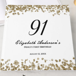 Elegant Minimalist Black and Gold 91st Birthday ゲストブック