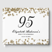 Elegant Minimalist Black and Gold 95th Birthday ゲストブック (正面)