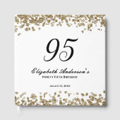 Elegant Minimalist Black and Gold 95th Birthday ゲストブック (正面)