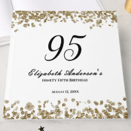 Elegant Minimalist Black and Gold 95th Birthday ゲストブック