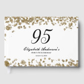 Elegant Minimalist Black and Gold 95th Birthday ゲストブック (正面)