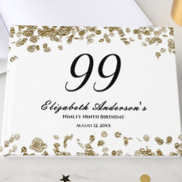 Elegant Minimalist Black and Gold 99th Birthday ゲストブック