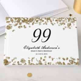 Elegant Minimalist Black and Gold 99th Birthday ゲストブック