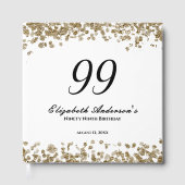 Elegant Minimalist Black and Gold 99th Birthday ゲストブック (正面)