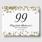 Elegant Minimalist Black and Gold 99th Birthday ゲストブック (正面)