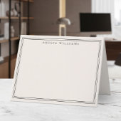 Elegant Minimalist Black and Ivory Two Border ノートカード