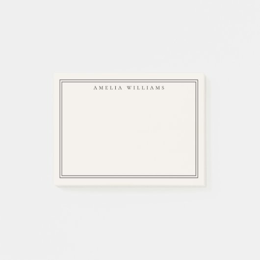 Elegant Minimalist Black and Ivory Two Border ポストイット (正面)