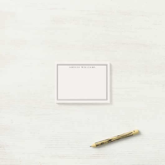Elegant Minimalist Black and Ivory Two Border ポストイット (デスク上)