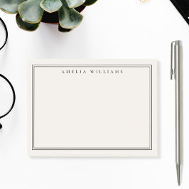 Elegant Minimalist Black and Ivory Two Border ポストイット