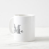 Elegant Minimalist Black and White Chic Custom コーヒーマグカップ (正面左)
