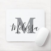 Elegant Minimalist Black and White Chic Custom マウスパッド (マウス)
