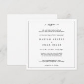 Elegant Minimalist Black and White Muslim Wedding 招待状 (正面/裏面)