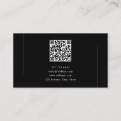 Elegant Minimalist Black and White QR Code 名刺 (裏面)