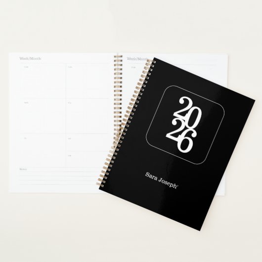 Elegant Minimalist Black and White Simple Planner プランナー手帳 (ディスプレー)
