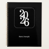 Elegant Minimalist Black and White Simple Planner プランナー手帳 (正面)