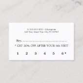 Elegant Minimalist Black White Beauty ロイヤリティカード (裏面)