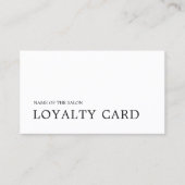 Elegant Minimalist Black White Beauty ロイヤリティカード (正面)