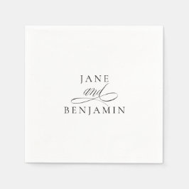 Elegant Minimalist Black & White Fine Art Wedding スタンダードカクテルナプキン