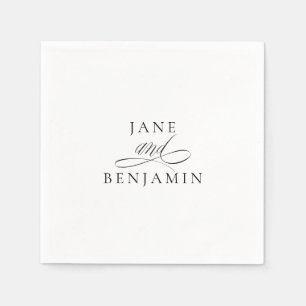 Elegant Minimalist Black & White Fine Art Wedding スタンダードカクテルナプキン