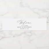 Elegant Minimalist Black & White Fine Art Wedding ペットボトルラベル (シングルラベル)