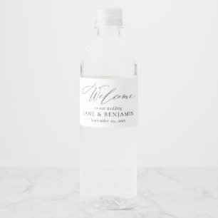 Elegant Minimalist Black & White Fine Art Wedding ペットボトルラベル