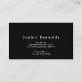 Elegant Minimalist Black & White Professional 名刺 (裏面)