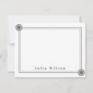 Elegant Minimalist Black & White Simple Chic ノートカード