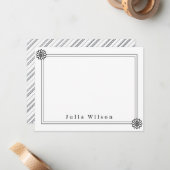 Elegant Minimalist Black & White Simple Chic ノートカード (正面/裏面インサイチュ)