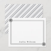 Elegant Minimalist Black & White Simple Chic ノートカード (正面/裏面)