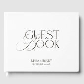 Elegant Minimalist Black & White Wedding  ゲストブック (正面)