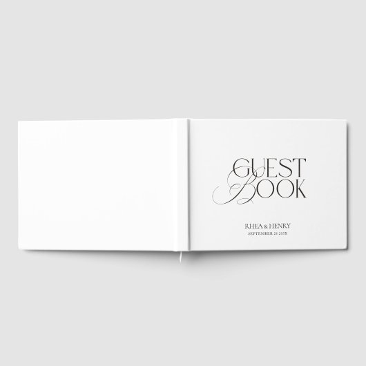 Elegant Minimalist Black & White Wedding  ゲストブック (全面)