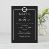 Elegant Minimalist  Black & White Wedding  Invitat 招待状 (スタンド正面)