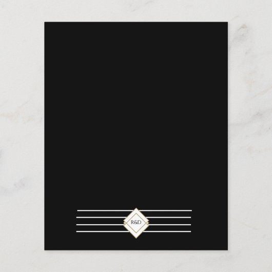 Elegant Minimalist Black & White Wedding Menu チラシ (裏面)