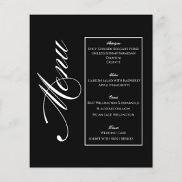 Elegant Minimalist Black & White Wedding Menu チラシ