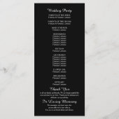 Elegant Minimalist Black White Wedding Program プログラム (裏面)